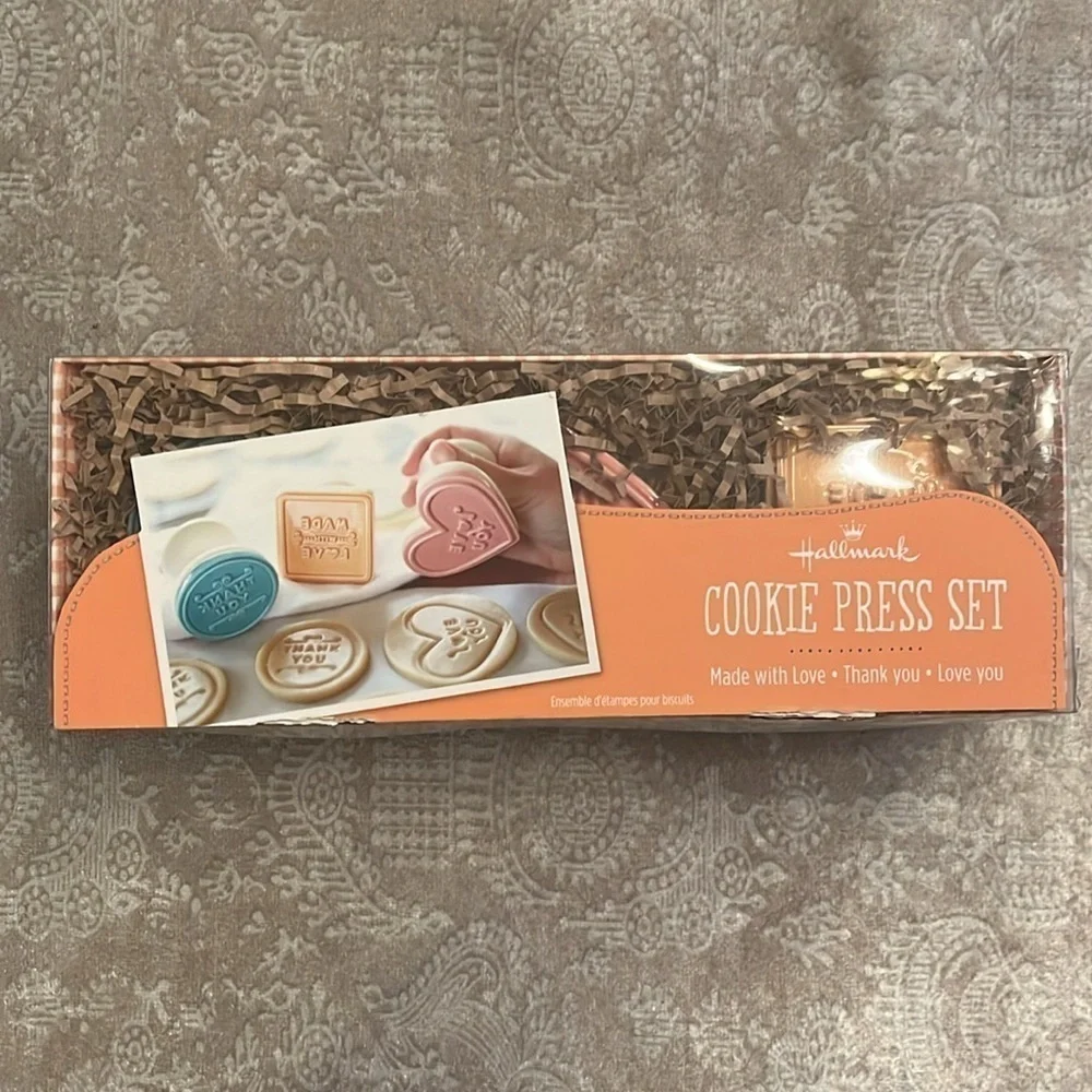 Brand New Hallmark Cookie Press Set of 3 Shortbread Recipe Thank You Love You